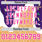 Custom Purple Ice Cream Cone Graffiti Pattern Fashion Authentic Baseball Jersey