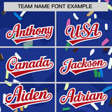 Custom Royal Ice Cream Cone Graffiti Pattern Fashion Authentic Baseball Jersey