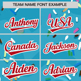 Custom Sky Blue Ice Cream Cone Graffiti Pattern Fashion Authentic Baseball Jersey