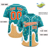 Custom Aqua Ice Cream Cone Graffiti Pattern Fashion Authentic Baseball Jersey