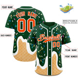 Custom Green Ice Cream Cone Graffiti Pattern Fashion Authentic Baseball Jersey
