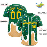 Custom Kelly Green Ice Cream Cone Graffiti Pattern Fashion Authentic Baseball Jersey