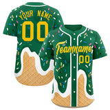 Custom Kelly Green Ice Cream Cone Graffiti Pattern Fashion Authentic Baseball Jersey