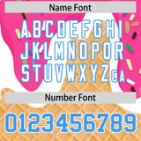 Custom Pink Ice Cream Cone Graffiti Pattern Fashion Authentic Baseball Jersey