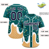 Custom Aqua Ice Cream Cone Graffiti Pattern Fashion Authentic Baseball Jersey