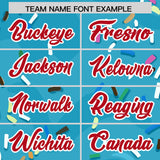 Custom Sky Blue Ice Cream Cone Graffiti Pattern Fashion Authentic Baseball Jersey