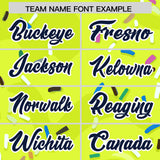 Custom Fluorescent Green Ice Cream Cone Graffiti Pattern Fashion Authentic Baseball Jersey