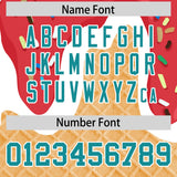 Custom Light Red Ice Cream Cone Graffiti Pattern Fashion Authentic Baseball Jersey