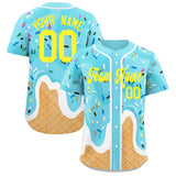 Fans-Made | Custom Blue Ice Cream Cone Graffiti Pattern Fashion Authentic Baseball Jersey From Evan Neufang ?¡ìC Available for Reorder