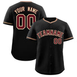 Custom Black Crimson-Khaki Classic Personalized Baseball Sports Uniform