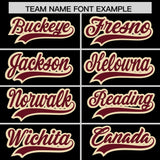 Custom Black Crimson-Khaki Classic Personalized Baseball Sports Uniform