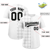Custom White Rhombus Design Authentic Baseball Jersey