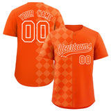Custom Orange Rhombus Design Authentic Baseball Jersey