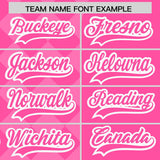 Custom Pink Rhombus Design Authentic Baseball Jersey