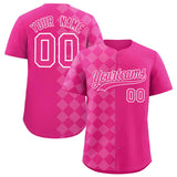 Custom Rose Red Rhombus Design Authentic Baseball Jersey