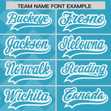 Custom Sky Blue Rhombus Design Authentic Baseball Jersey