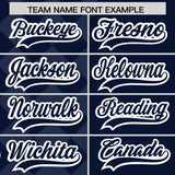 Custom Navy Rhombus Design Authentic Baseball Jersey