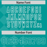 Custom Aqua Rhombus Design Authentic Baseball Jersey