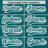 Custom Aqua Rhombus Design Authentic Baseball Jersey