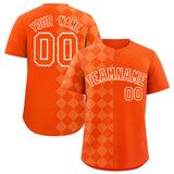 Custom Orange Rhombus Design Authentic Baseball Jersey