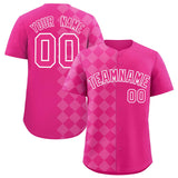 Custom Rose Red Rhombus Design Authentic Baseball Jersey