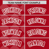 Custom Red Rhombus Design Authentic Baseball Jersey