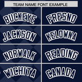 Custom Navy Rhombus Design Authentic Baseball Jersey