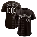 Custom Brown Rhombus Design Authentic Baseball Jersey