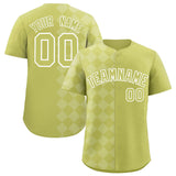 Custom Champagne Rhombus Design Authentic Baseball Jersey