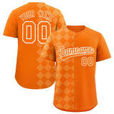 Custom Orange Rhombus Design Authentic Baseball Jersey