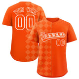 Custom Orange Rhombus Design Authentic Baseball Jersey