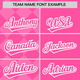 Custom Pink Rhombus Design Authentic Baseball Jersey