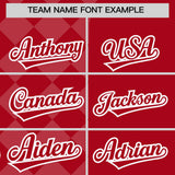 Custom Red Rhombus Design Authentic Baseball Jersey