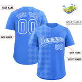 Custom Powder Blue Rhombus Design Authentic Baseball Jersey