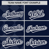 Custom Navy Rhombus Design Authentic Baseball Jersey