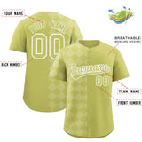 Custom Champagne Rhombus Design Authentic Baseball Jersey