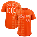 Custom Orange Rhombus Design Authentic Baseball Jersey