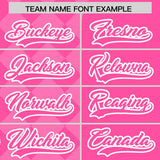 Custom Pink Rhombus Design Authentic Baseball Jersey