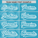 Custom Sky Blue Rhombus Design Authentic Baseball Jersey