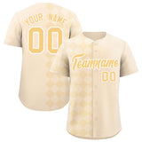 Custom Cream Rhombus Design Authentic Baseball Jersey