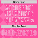 Custom Pink Rhombus Design Authentic Baseball Jersey