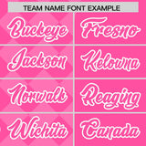 Custom Pink Rhombus Design Authentic Baseball Jersey