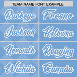 Custom Powder Blue Rhombus Design Authentic Baseball Jersey