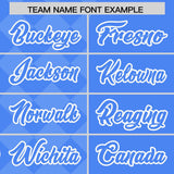 Custom Powder Blue Rhombus Design Authentic Baseball Jersey