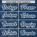Custom Midnight Blue Rhombus Design Authentic Baseball Jersey