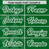 Custom Green Rhombus Design Authentic Baseball Jersey