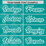 Custom Aqua Rhombus Design Authentic Baseball Jersey