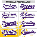 Custom White Gold Personalized Ink Pattern Authentic Baseball Jersey
