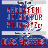 Custom White Royal Personalized Ink Pattern Authentic Baseball Jersey