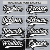 Custom Gray Black Personalized Ink Pattern Authentic Baseball Jersey